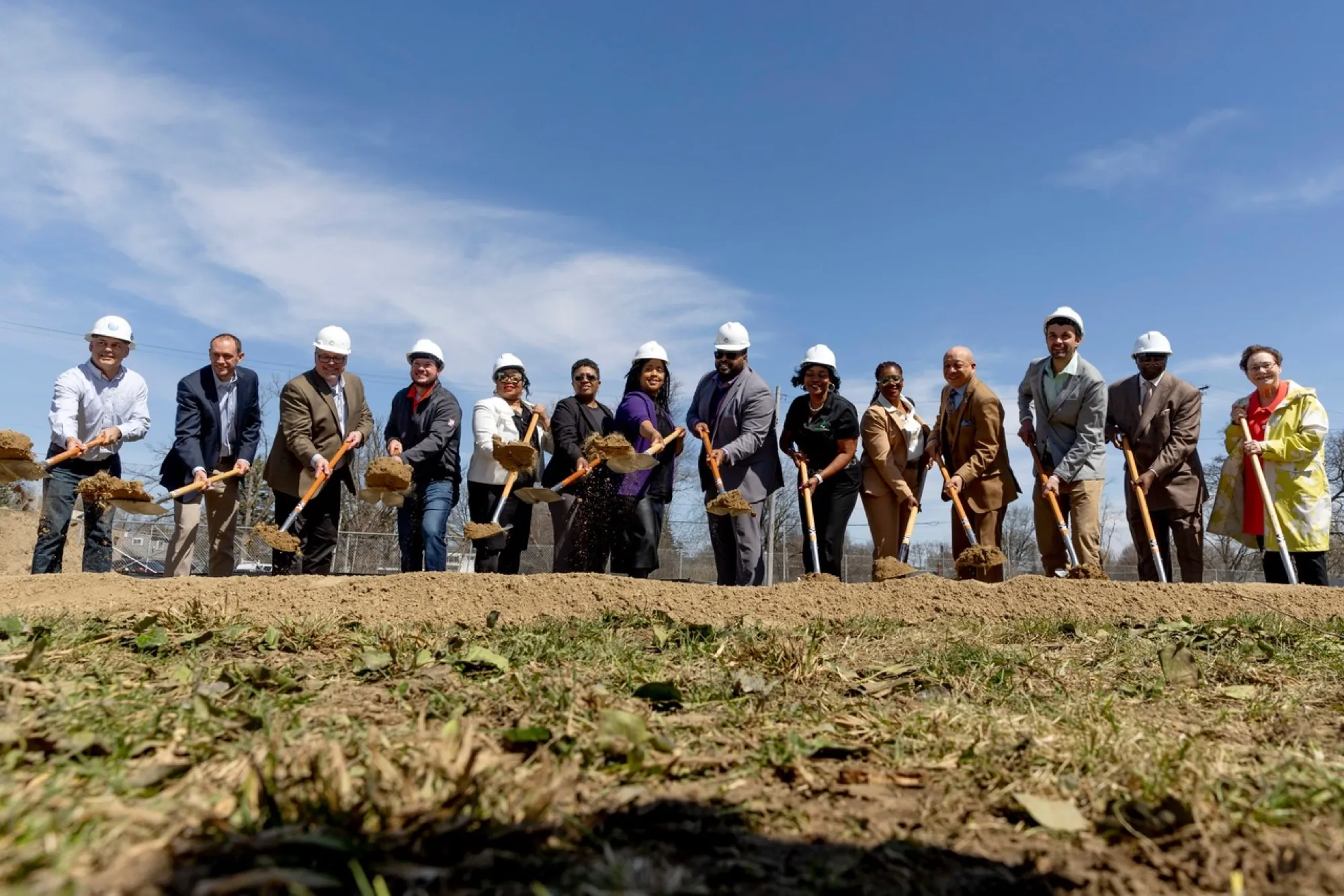 Groundbreaking, April 9, 2024: partners, officials and neighbors on the Flushing Road site.